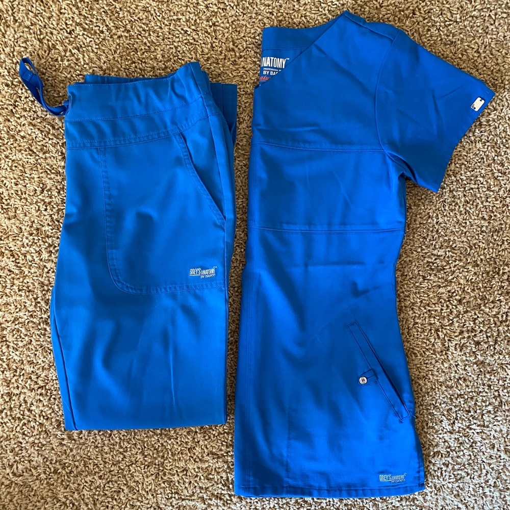 Greys Anatomy Signature Royal Blue Scrub Set